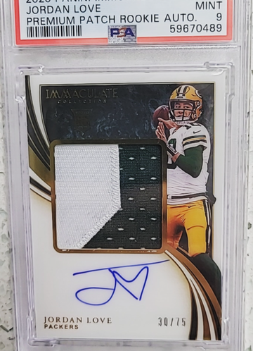2020 Jordan Love Immaculate Premium RPA Rookie Patch Auto /75 