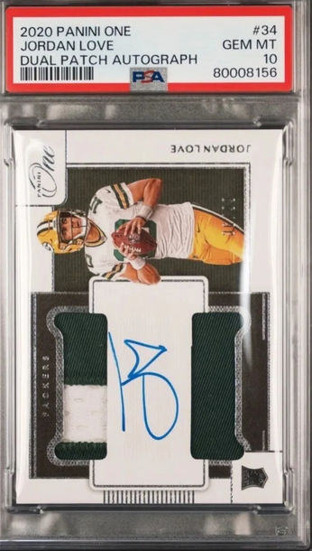 2020 Jordan Love Panini One Dual Patch Rookie Auto /99