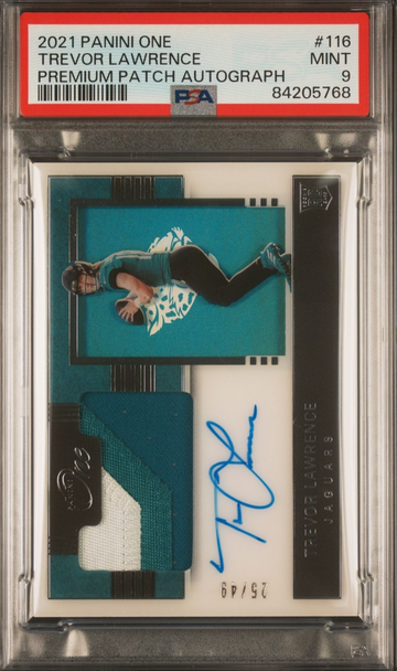 2021 Panini One Premium Trevor Lawrence Rookie Patch Auto RPA /49