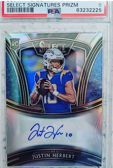 2020 Panini Select Justin Herbert Signatures Prizm Rookie Auto 