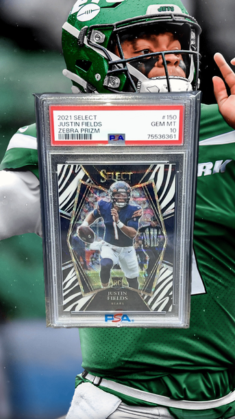JUSTIN FIELDS PANINI SELECT ZEBRA ROOKIE PSA 10
