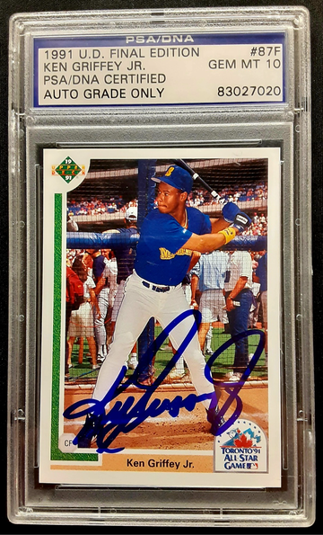 1991 Upper Deck Final Edition Ken Griffey JR PSA 10 AUTO #87F