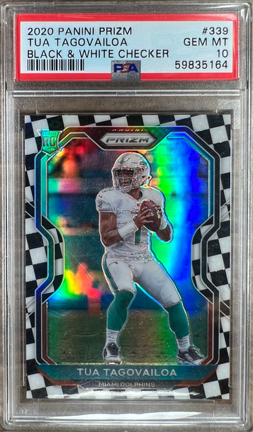 2020 Prizm Tua Tagovailoa Black & White Checker ROOKIE RC POP 19  PSA 10