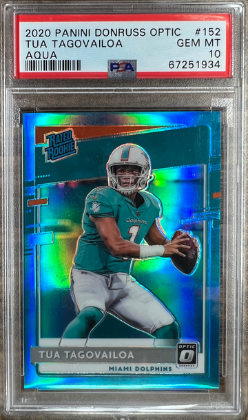 2020 TUA TAGOVAILOA DONRUSS OPTIC #152 AQUA HOLO  /299  PSA 10
