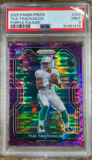 2020 Prizm Purple Pulsar Tua Tagovailoa Rookie RC PSA 9 Stunning Card!