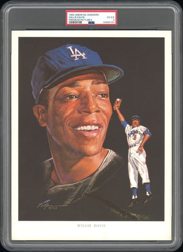 1962 Union Oil Dodgers WILLIE DAVIS PSA 4 VG/EX