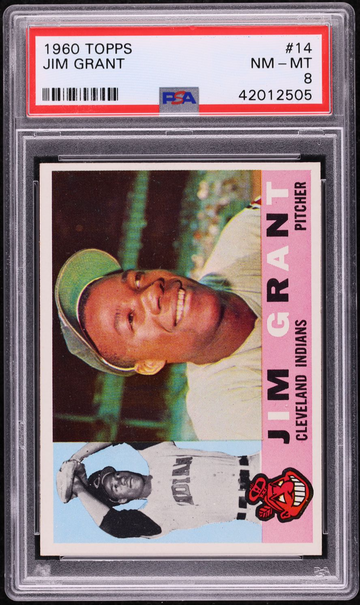 1960 Topps #14 JIM GRANT Indians PSA 8 NM/MT