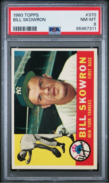 1960 Topps #370 BILL SKOWRON Yankees PSA 8 NM/MT