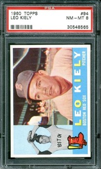 1960 Topps #94 Leo Kiely Red Sox PSA 8 NM/MT
