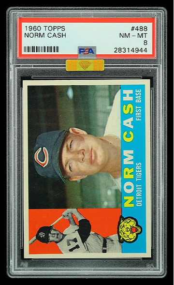 1960 Topps #488 Norm Cash PSA 8 NM/MT-MBA Gold Label 8.5