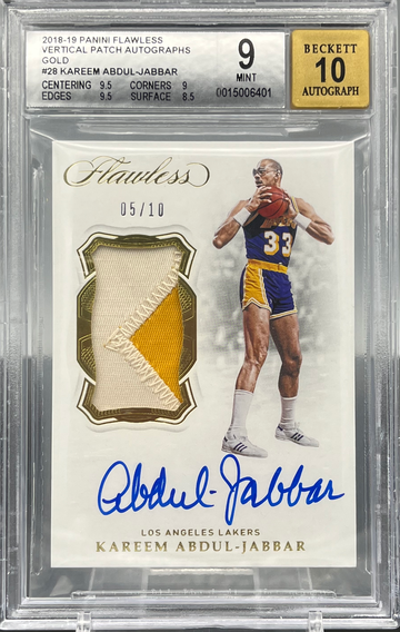 2018 Flawless vertical patch auto gold Kareem Abdul Jabbar 