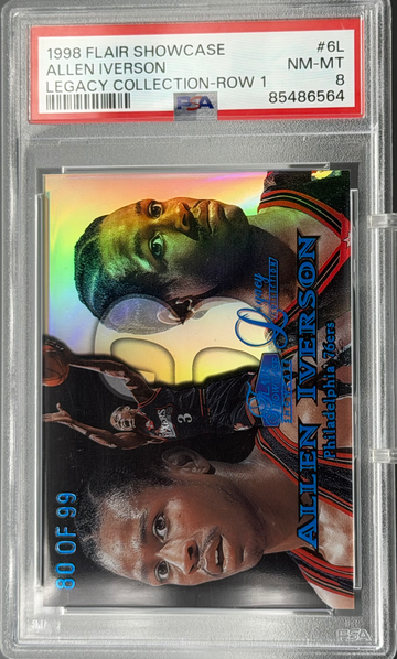 1998 Flair Showcase Legacy Collection Row 1 Allen Iverson /99 PSA 8 
