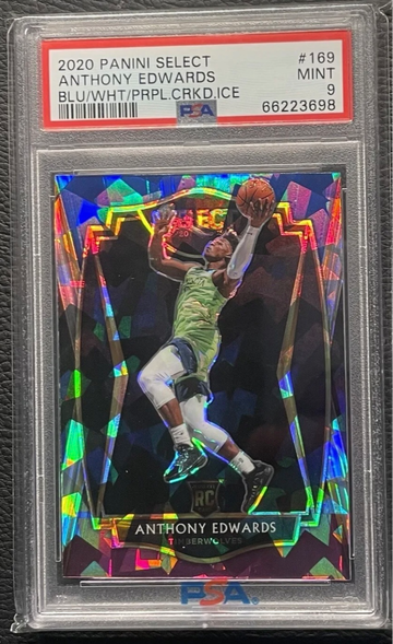 2020 PANINI SELECT ANTHONY RC BLU/WHT/PRL CRKD. ICE MINNESOTA TIMBERWOLVES PSA 9
