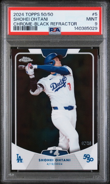 Shohei Ohtani 2024 Topps 50/50 Black Refractor /10 PSA 9! POP 1, NONE HIGHER
