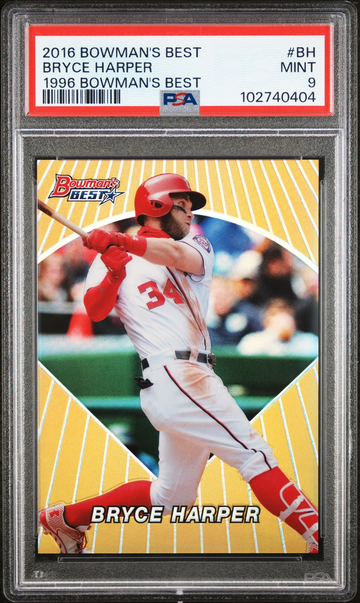 2016 Bryce Harper Bowman's Best Orange Refractor PSA 9