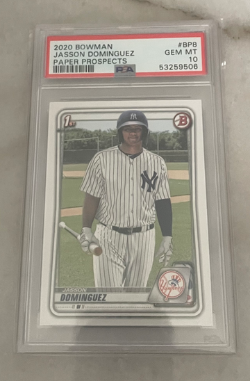 2020 Bowman Jasson Dominguez PSA 10 paper prospects BP8 