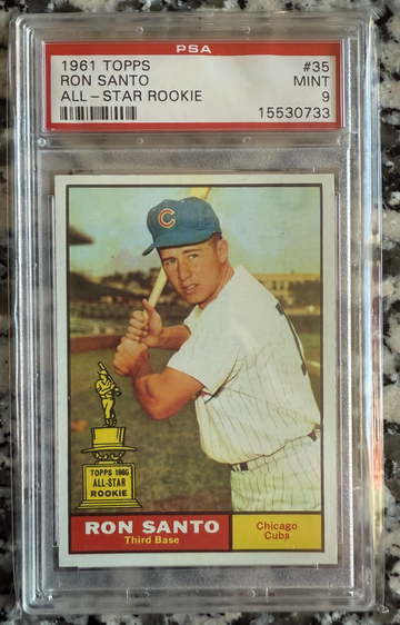 1961 Topps Ron Santo PSA 9 Mint RC Rookie Card HOF 