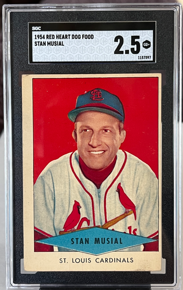 1954 Red Heart Dog Food Brand Stan Musial SGC 2.5 Redheart