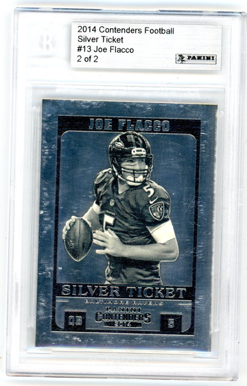 Joe Flacco 2014 Panini Contenders Silver Ticket 2/2 BGS Encased