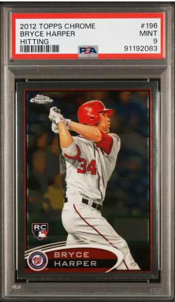 2012 Topps Chrome Bryce Harper Hitting #196 PSA 9 Mint RC