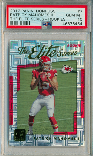 2017 Panini Donruss Patrick Mahomes The Elite Series RC PSA 10