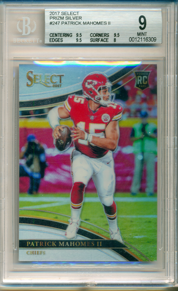 2017 Select Patrick Mahomes Field Level Prizm Silver BGS 9