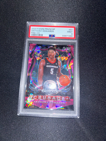 2020 PANINI PRIZM DP ANTHONY EDWARDS PINK ICE PSA #81 MINT 9