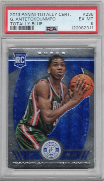 2013-14 Panini Totally Certified Giannis Antetokounmpo Totally Blue PSA 6