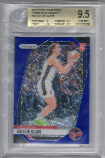 2024 Panini Prizm WNBA Caitlin Clark Blue Velocity BGS 9.5