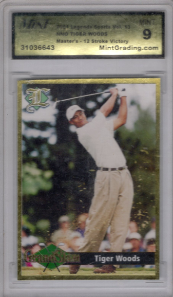 2001 Legends Sports Volume 13 Tiger Woods NNO Masters 12 Stroke Victory MINT 9
