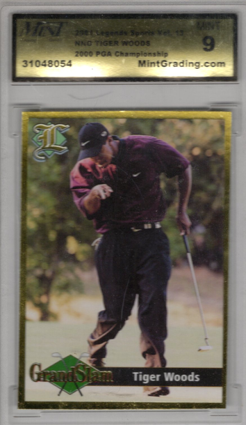 2001 Legends Sports Volume 13 Tiger Woods NNO 2000 PGA Championship Mint Grading 9