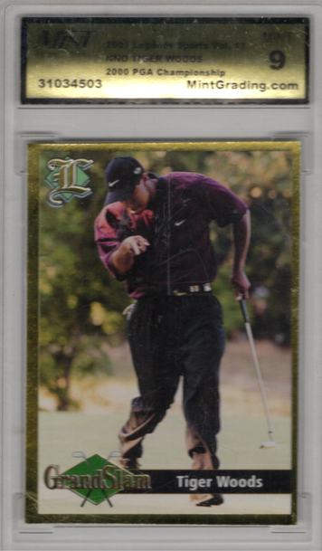 2001 Legends Sports Volume 13 Tiger Woods NNO 2000 PGA Championship Mint Grading 9