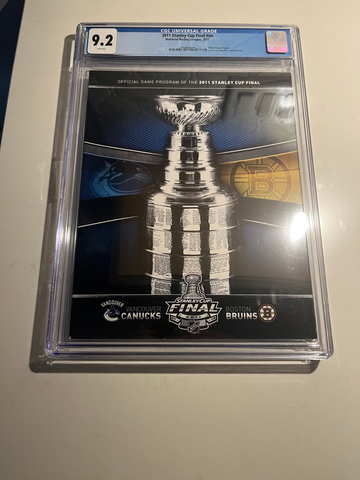 CGC 9.2 2011 Official Stanley Cup Program Boston vs Vancouver