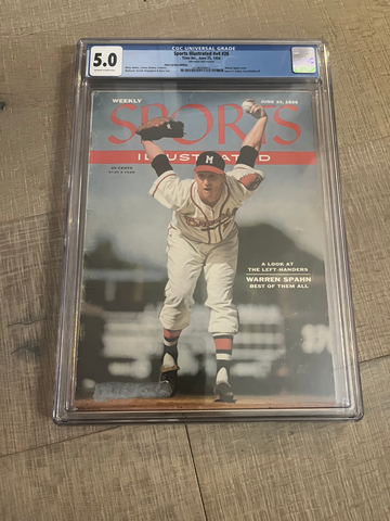 CGC 5.0 Sports Illustrated June 25, 1956 Warren Spahn Cover