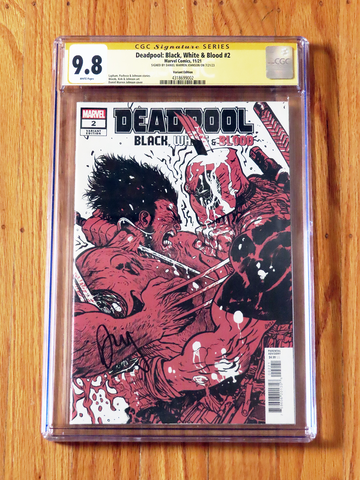 DEADPOOL BLACK WHITE & BLOOD 2 CGC 9.8 SS signed Daniel Warren Johnson Pop 3
