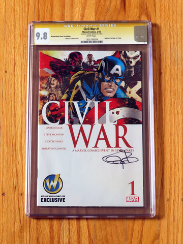  CIVIL WAR #1 WIZARD WORLD CGC SS 9.8 2016 Signature Series signed Jeremy Renner