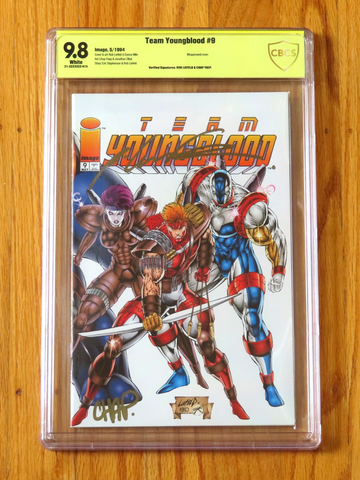 TEAM YOUNGBLOOD #9 CBCS VS 9.8 Verified Signature Rob Liefeld Chap Yaep Not CGC