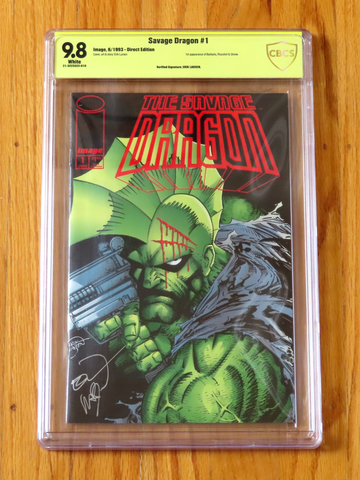 SAVAGE DRAGON #1 CBCS VS 9.8 NM/M WP 1993 Verified Signature signed Erik Larsen