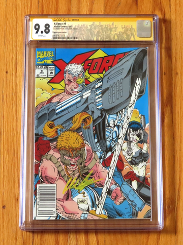  X-FORCE #9 NEWSSTAND CGC SS 9.8 1992 Signature Series signed Rob Liefeld POP 7