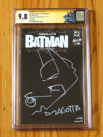 ABSOLUTE BATMAN NOIR EDITION SKETCH #1 CGC SS 9.8 signed sketch Snyder Dragotta