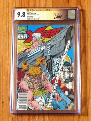  X-FORCE #9 NEWSSTAND CGC SS 9.8 1992 Signature Series signed Rob Liefeld POP 7