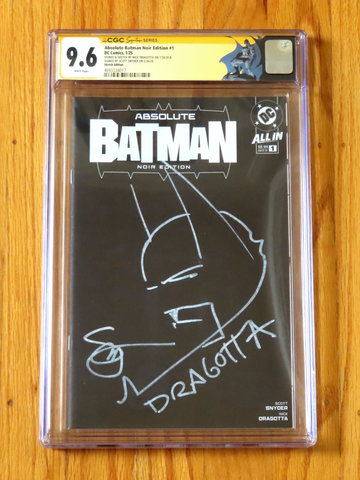  ABSOLUTE BATMAN NOIR EDITION SKETCH #1 CGC SS 9.6 signed sketch Snyder Dragotta