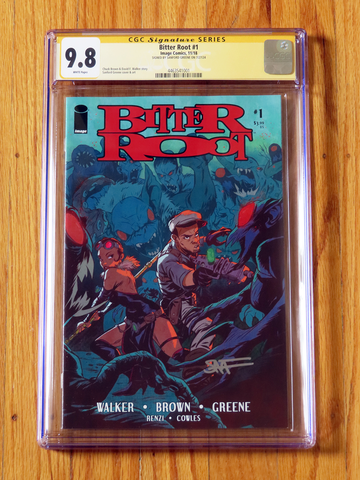 BITTER ROOT #1 CGC SS 9.8 NM/M WP 2018 Signature Series signed Sanford Greene