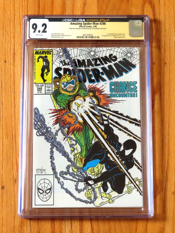AMAZING SPIDER-MAN #298 CGC JSA 9.2 NM- 1988 authenticated signed Todd McFarlane