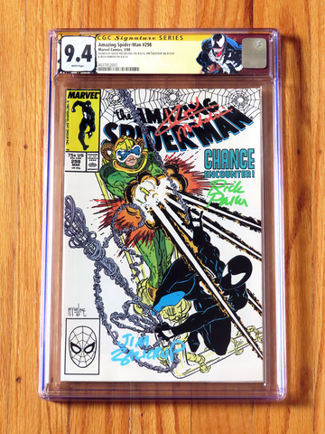 AMAZING SPIDER-MAN #298 CGC SS 9.4 1988 Signature Series 3x Michelinie POP 3