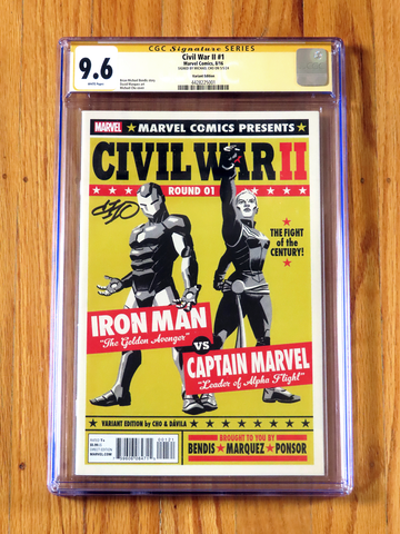 CIVIL WAR II #1 VARIANT CGC SS 9.6 2016 Signature Series Michael Cho TOP POP