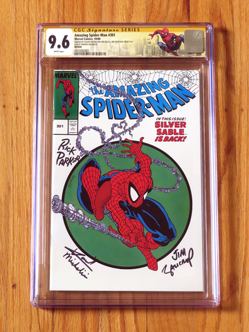 AMAZING SPIDER-MAN #301 Toy Biz CGC SS 9.6 2000 Signature Series Michelinie 3x