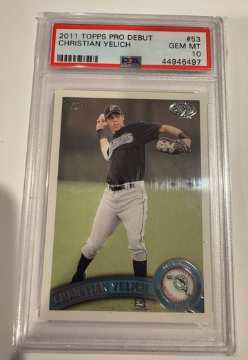 2011 Topps Pro Debut #53 Christian Yelich Rookie Rc PSA 10 GEM Mint Brewers MVP