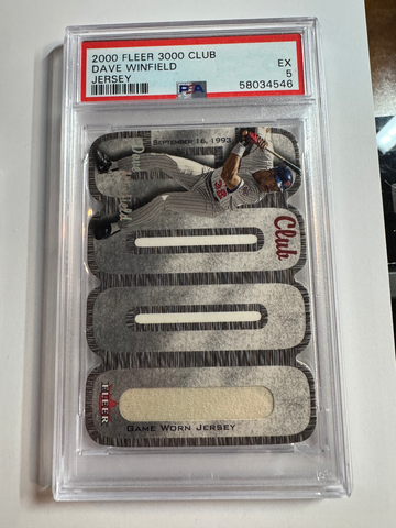 2000 Fleer 3000 Hit Club Dave Winfield Game Used Jersey Relic /825 PSA 5 low pop