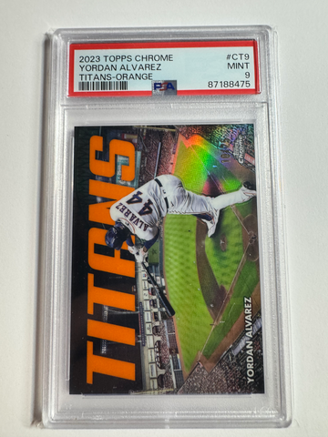 2023 Topps Chrome TITANS #CT9 Yordan Alvarez Orange Refractor/25 PSA 9 Pop 1